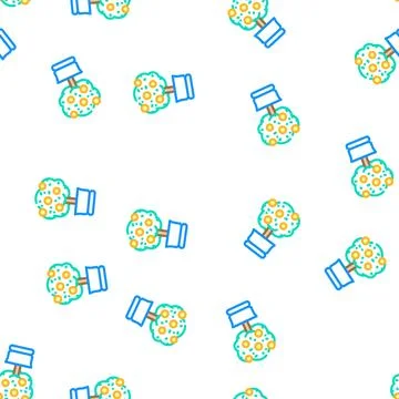 Citrus tree vector seamless pattern Stock Illustration