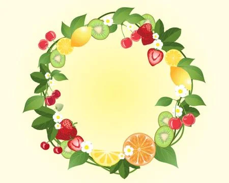 Citrus wreath Stock Illustration