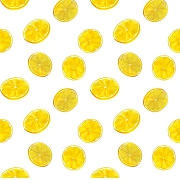Citrus yellow lemon. Seamless pattern for prints on wallpaper, textiles, di.. Stock Illustration