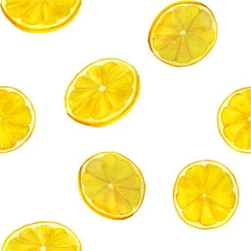 Citrus yellow lemon. Seamless pattern for prints on wallpaper, textiles, di.. Stock Illustration