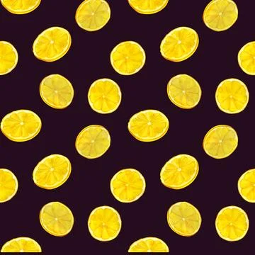 Citrus yellow lemon. Seamless pattern for prints on wallpaper, textiles, di.. Stock Illustration