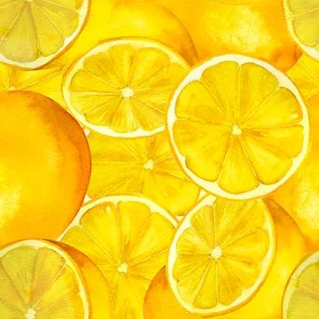 Citrus yellow lemon. Seamless pattern for prints on wallpaper, textiles, di.. Stock Illustration