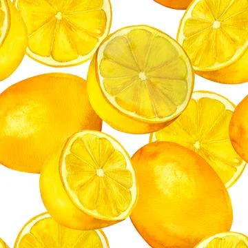 Citrus yellow lemon. Seamless pattern for prints on wallpaper, textiles, di.. Stock Illustration
