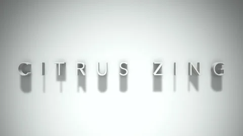 Citrus zing 3D title animation with shadows on a white background Video stock 297105247