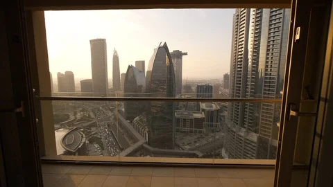 Citscape View of High Rise Skyscraper Buildings in Business District Stock Footage 103207883