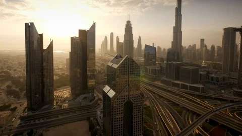 Citscape View of High Rise Skyscraper Buildings in Business District Stock Footage 103207950