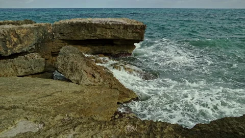 Cittadella dei Maccari beach tip of the Vendicari nature reserve Stock Footage 233477348