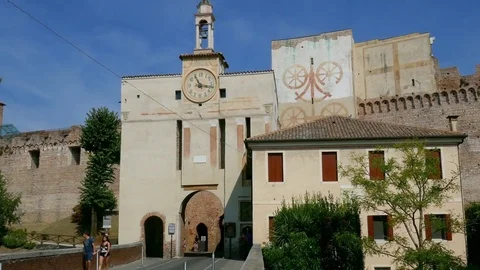 Cittadella - Medieval gate - Motion view Stock Footage 72926350