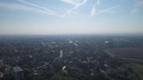 Citty aerial blue sky Stock Footage 119566842