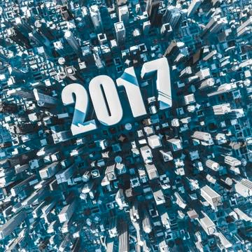 City 2017 concept Illustrazione stock