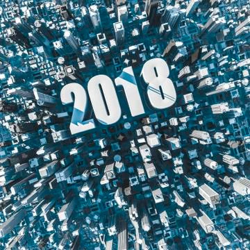 City 2018 concept 스톡 일러스트