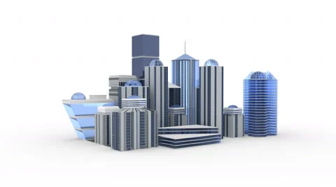 City 3D architecture perspective macro. Loop able. Stock Footage 44421993
