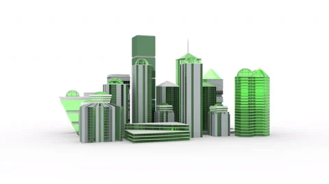 City 3D architecture perspective macro. Loop able. Video stock 45970226