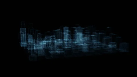 City 3D rotating 8 Stock Footage 146552574