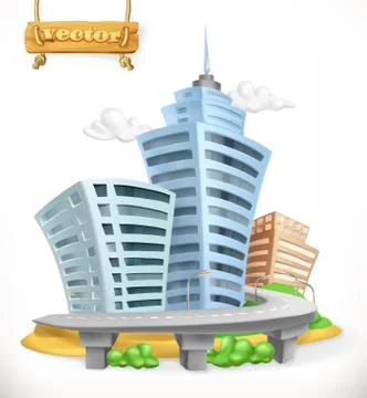 City. 3d vector icon Stock Illustration