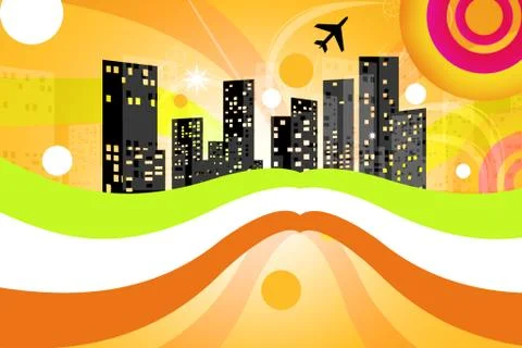 City in abstract background Illustrazione stock