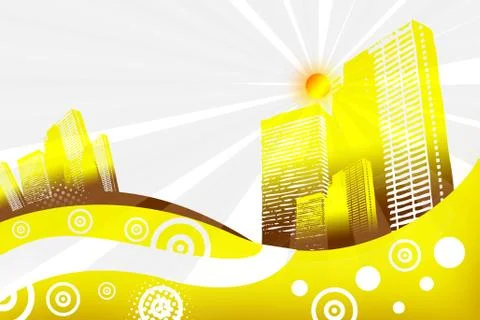 City in abstract background Stock Illustration