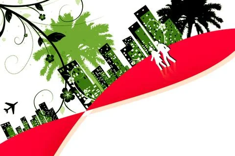 City in abstract background Stock Illustration