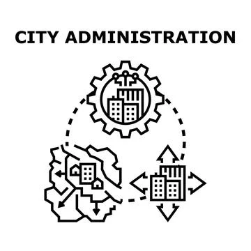 City administration concept vector illustrating urban management Stock Illustration
