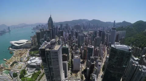 City Aerial 4K Hong Kong Stock Footage