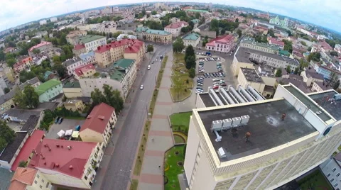 City aerial view, Grodno, Belarus Stock Footage 59556142