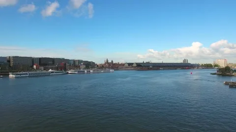 City aerial view over Amsterdam Stock Footage