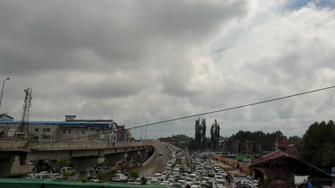 City after coronavirus lockdown opens in india and state jammu and kashmir. Stock Footage 143347286