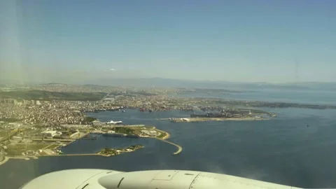City from airplane window. Stock Footage 169498936