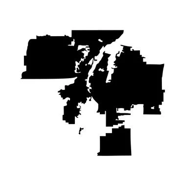 City Albuquerque map vector silhouette illustration Ilustração Stock