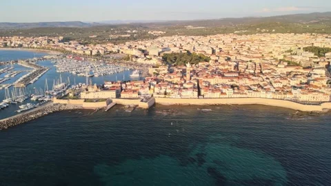 The city of alghero at sunset Stock Footage 138890604