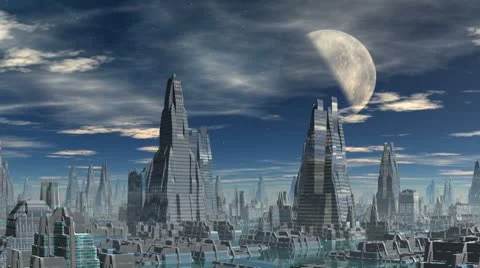 City of aliens Stock Footage 8977069