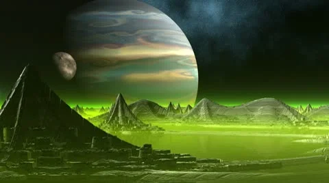 City of aliens Stock Footage 8995363