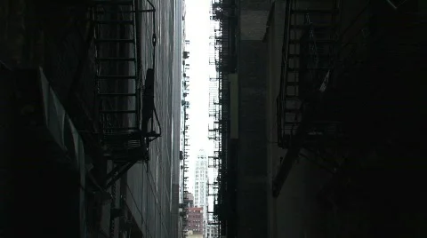 City alley downtown Stock Footage