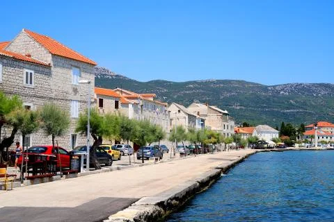 City ​​and coastline in Croatia Stock Photos
