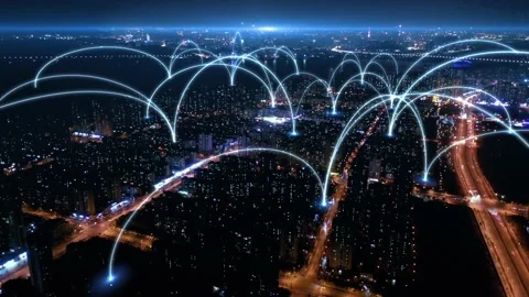 City and network connection concept.communication.smart city Stock-Footage 146683992