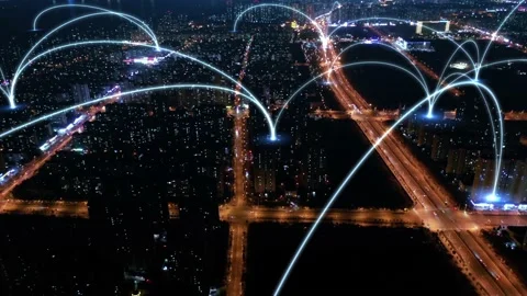 City and network connection concept.communication.smart city 스톡 동영상 146684123
