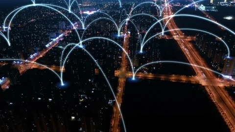 City and network connection concept.communication.smart city Stock Footage 146684124