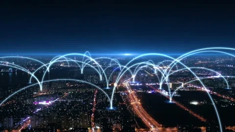 City and network connection concept.communication.smart city Stock Footage 146684273