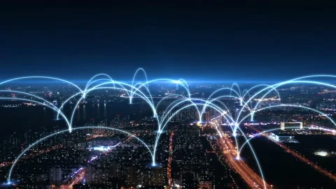 City and network connection concept.communication.smart city Stock Footage 146684280