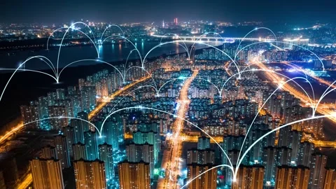 City and network connection concept.communication.smart city 스톡 동영상 146907199