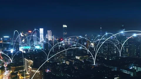 City and network connection concept.communication.smart city Stock Footage 147114197
