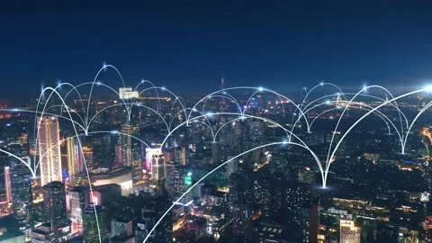 City and network connection concept.communication.smart city Stock Footage 147114278