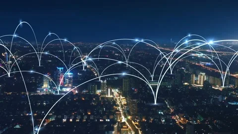 City and network connection concept.communication.smart city 스톡 동영상 147114502
