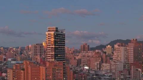City and Sunset in Twilight Stock Footage 337313673