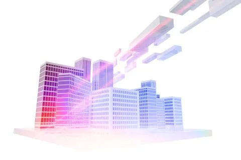 City and technology Stock Illustration