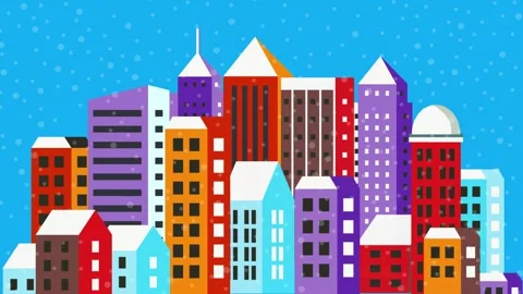 City animation building 스톡 동영상 165619342