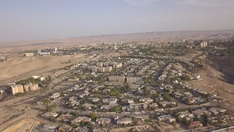 The city of Arad in Israel, 4k aerial Stock Video Pond5