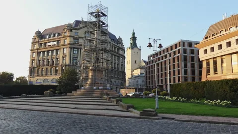 The city, architectural structures of the building of the monument Stock Footage 205079807