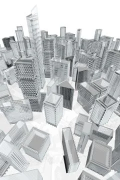 City architecture 3d model Stock Illustration