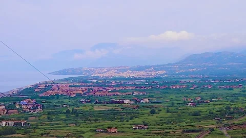 City Area on the Coast With Small White Houses.  Stock Footage 244809936